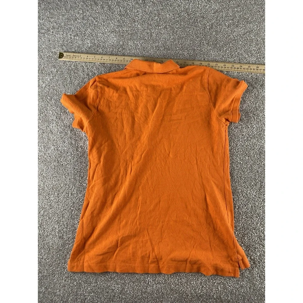 Polo Ralph Lauren The Skinny Polo Solid Orange Womens L Cotton Preppy Business